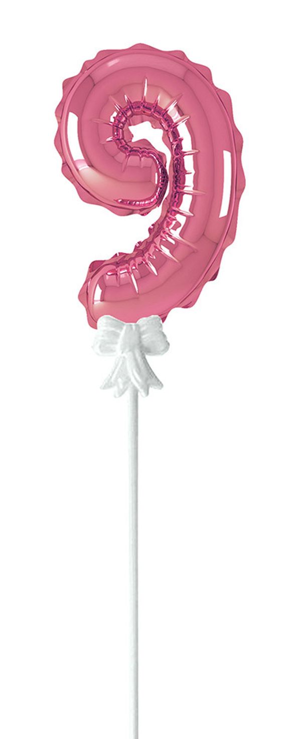 Шар самодув Цифра, 5 шт, 9, розовый, Boomzee FBZ-06