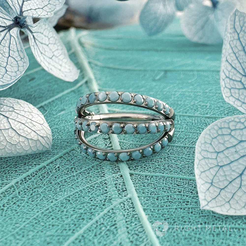 Кликер Triple Turquoise CZ 1.2мм
