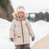 Шапка ушанка зимняя на меховом подкладе "Беж"