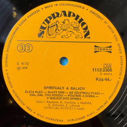 Винтажная виниловая пластинка LP Spiritual Kvintet Spiritualy A Balady (Чехословакия 1981)