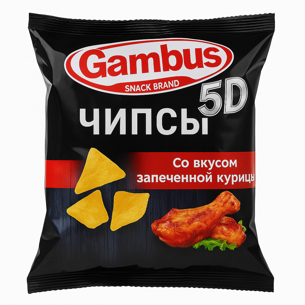 Чипсы 5D запеченная курица Gambus 30 гр