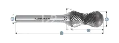 Борфреза комбинированная Karnasch Radius Multipower форма R, твердосплавная