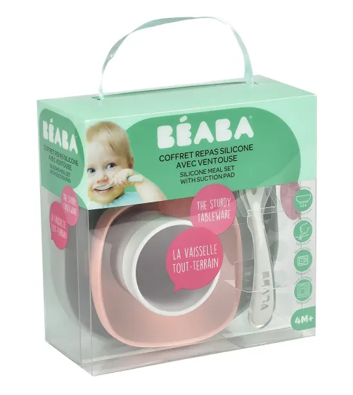 Набор посуды Beaba Coffrey Repas Silicone Euctalyptus