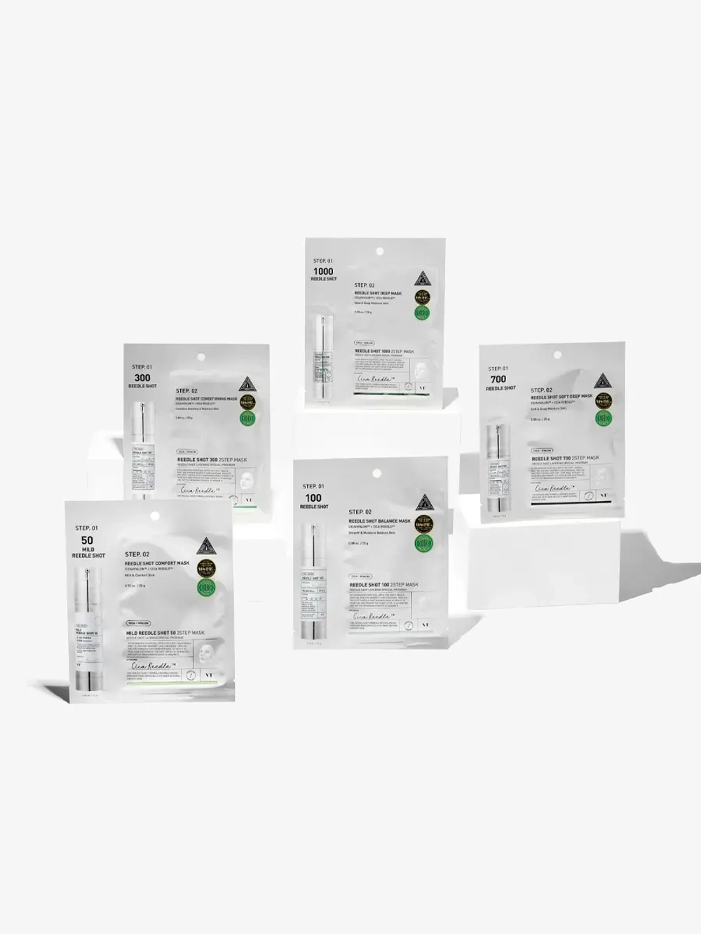 VT Cosmetics Двухступенчатая тканевая маска с микроиглами для глубокого восстановления и выравнивания тона Cica Reedle Shot 300 2Step Mask 1.5+25 гр