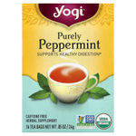 Yogi Tea, Purely Peppermint, без кофеина, 16 чайных пакетиков, 24 г (0,85 унции)