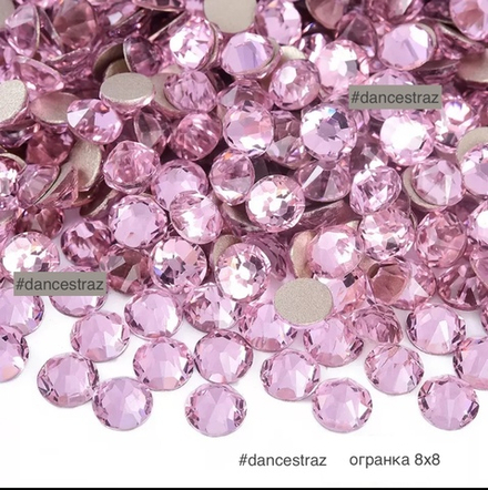 Стразы клеевые, Light pink 8*8, P28, SS16, 1440, (F2)