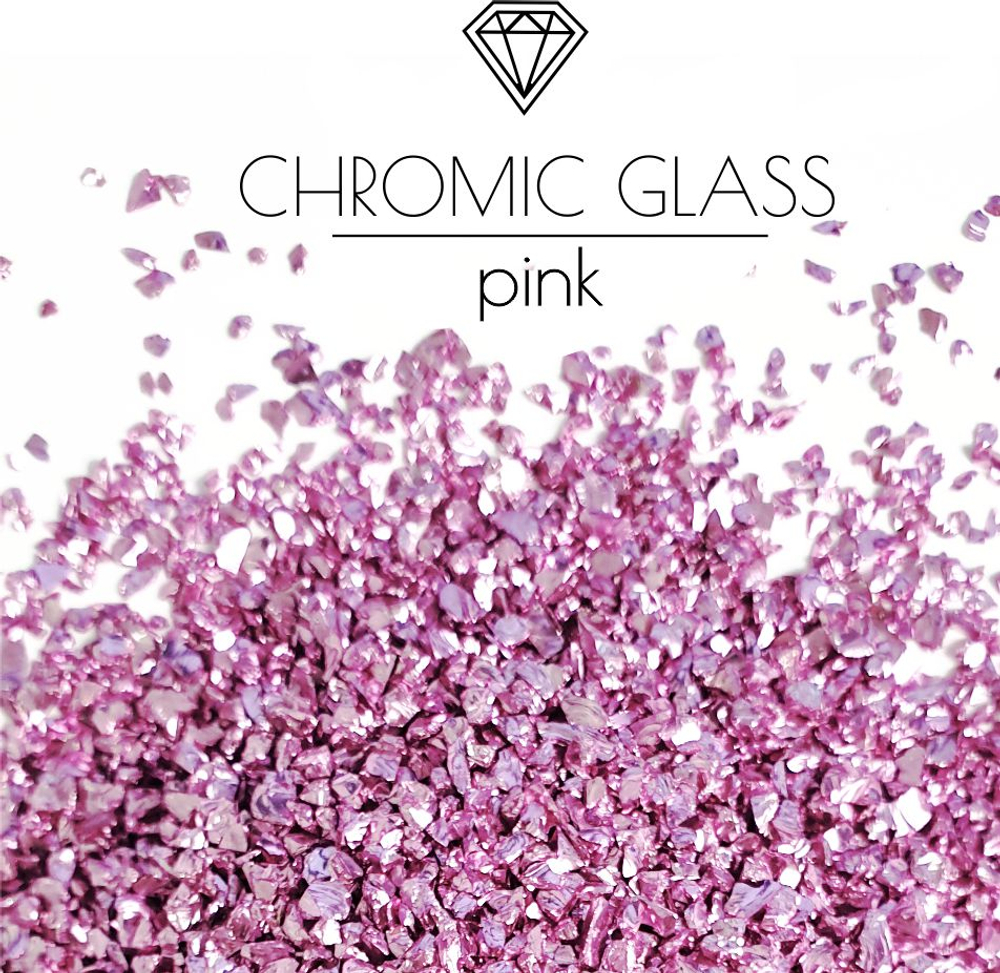 Стеклянная крошка Chromic Glass, Pink, 100гр