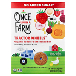 Once Upon A Farm, Tactor Circle™, органические запеченные батончики для малышей, клубника, тыква и свекла, 10 батончиков по 19 г (0,67 унции)
