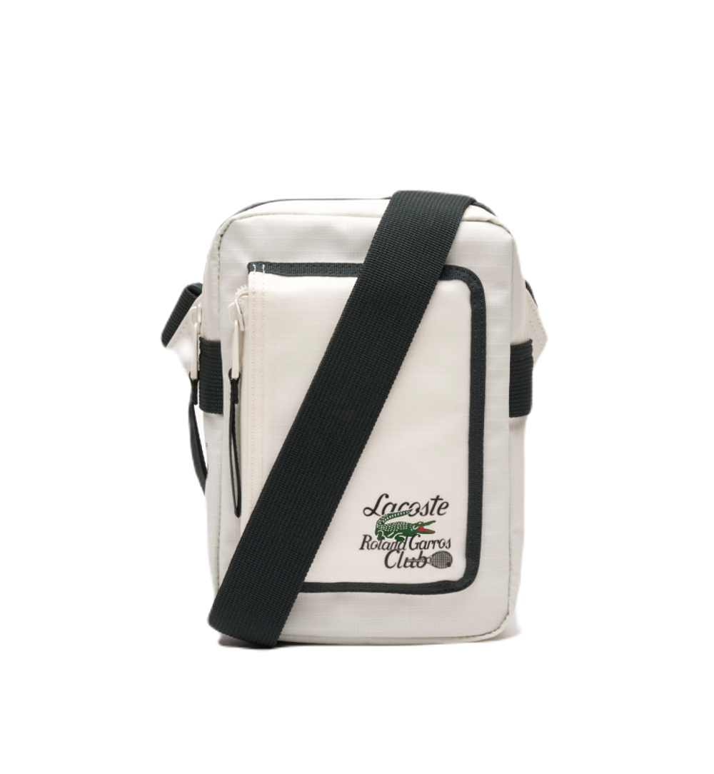 Lacoste Roland Garros Edition Contrast Print Vertical Messenger Сумка - farine sinople