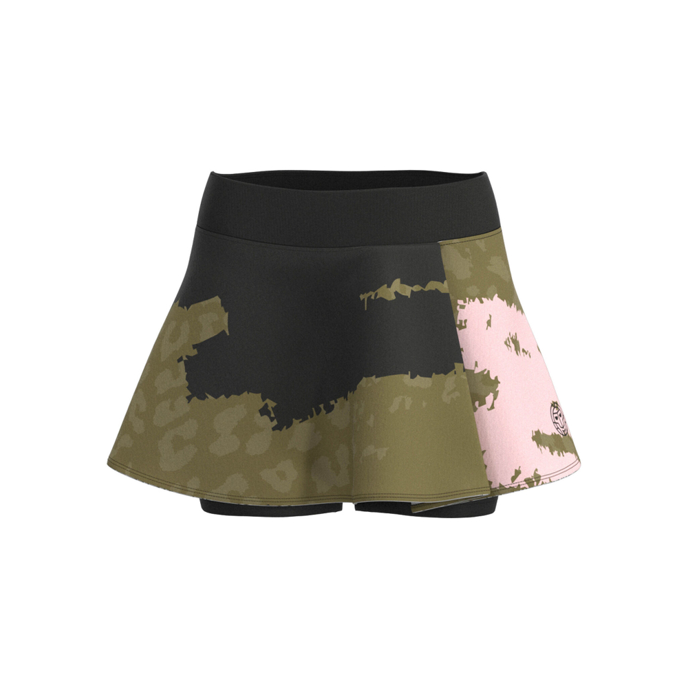 Женская теннисная юбка BIDI BADU Pure Wild Printed Wavy Skirt Women - Olive, Multicoloured