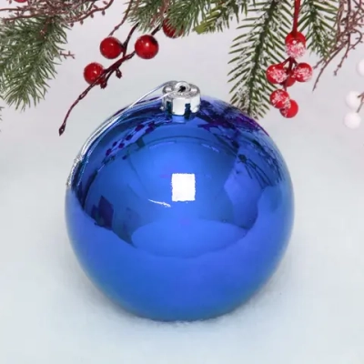 Новогодний шар 15 см «Глянец», синий