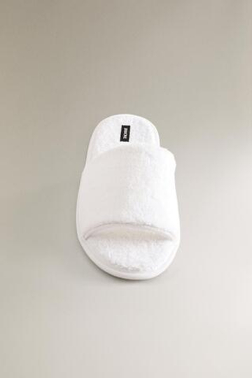 ZARA HOME МАХРОВЫЕ ТАПОЧКИ ДЛЯ ВАННОЙ, БЕЛЫЙ
