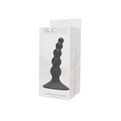 Чёрная анальная пробка-ёлочка DOMINO ASS PUNISHER SILICONE - 9,5 см. (Цвет: черный)
