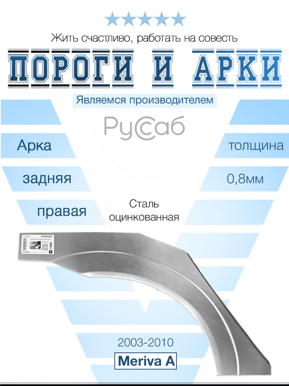 Арка правая Opel Meriva A 2003-2010