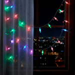 Гирлянда электрическая с насадками "Кристалл" 4м, 20 LED, 8 режимов, мультицвет, прозрачный ПВХ, 220
