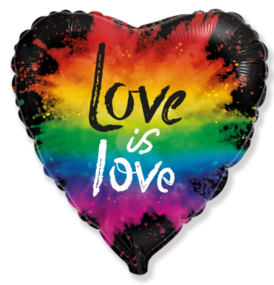 Сердце 18" Love is love Яркие краски Fm