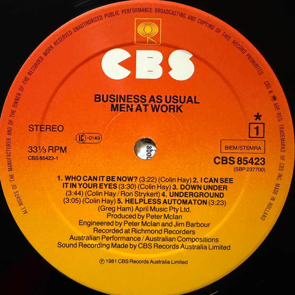 Men At Work - Business As Usual (Голландия 1981г.)