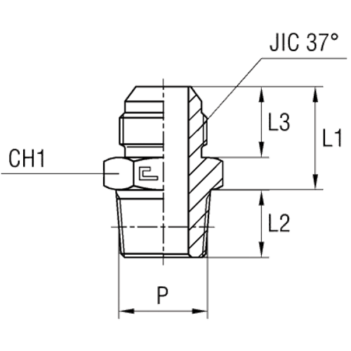 Штуцер FC JIC 1.5/16" NPT1"