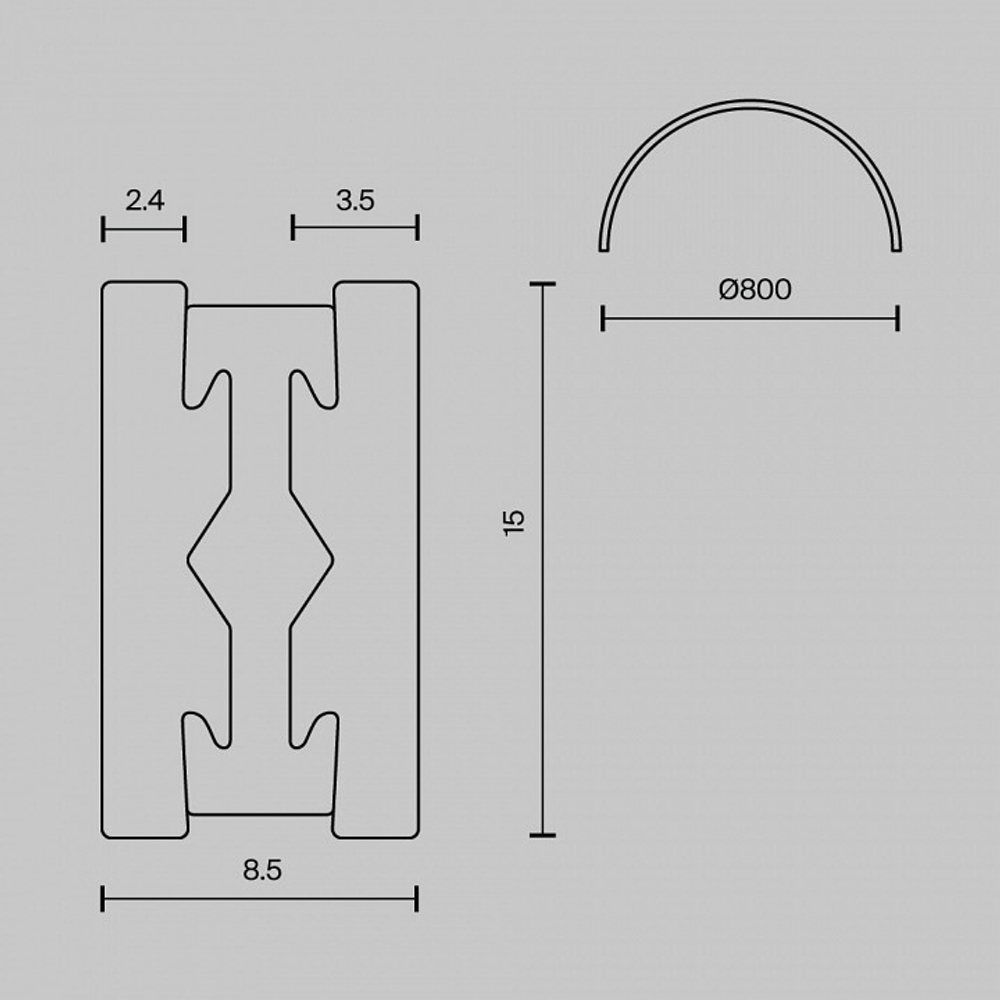 Трек накладной Maytoni Busbar trunkings Flarity TRX154-SR-D800-BS