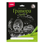 Гравюра серебро 18*24см "Еноты" (Lori)