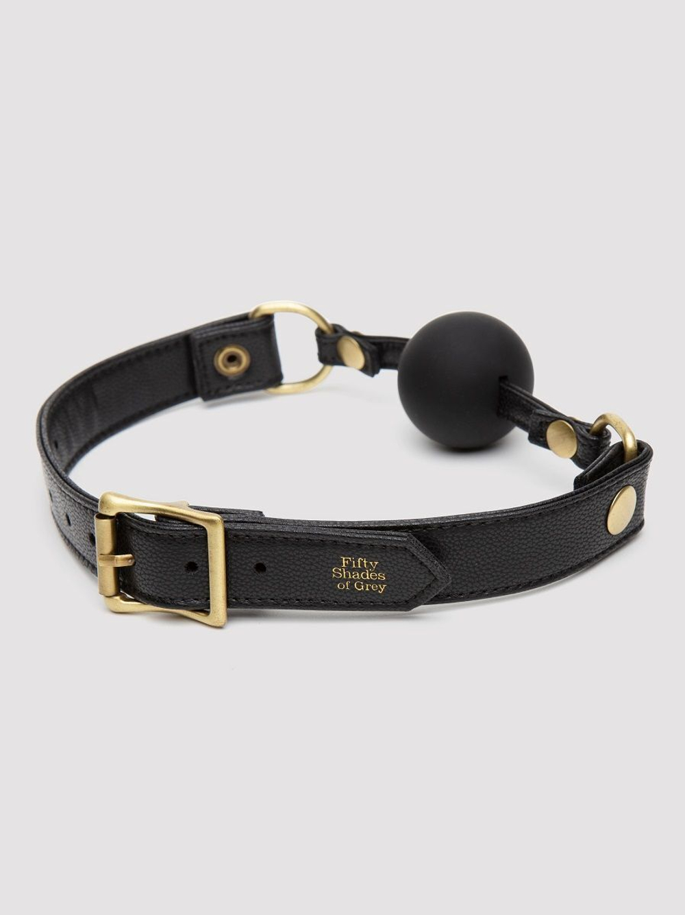 Черный кляп-шар Bound to You Faux Leather Ball Gag (Цвет: черный)