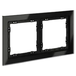 Рамка стеклянная на 2 поста Voltum S70 Черный VLS110208
