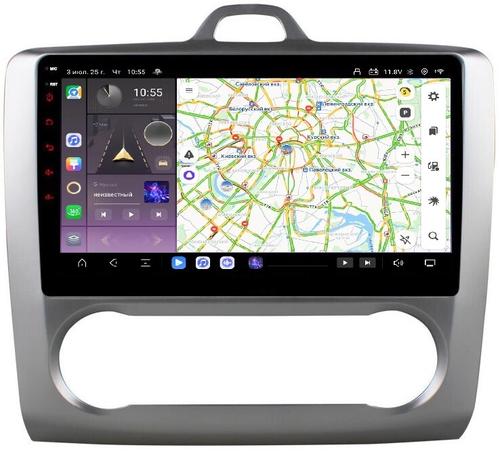 Магнитола для Ford Focus 2 2004-2011 (климат) - Kuberg OL-9201-A QLed, Android 13, Быстрейшая, CarPlay, SIM-слот