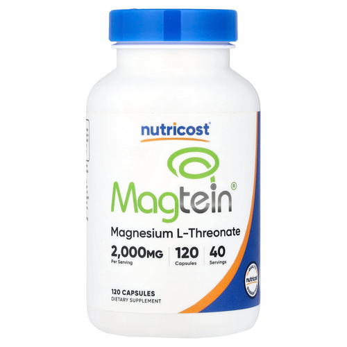 Nutricost, Magtein®, L-треонат магния, 120 капсул (666 мг на капсулу)