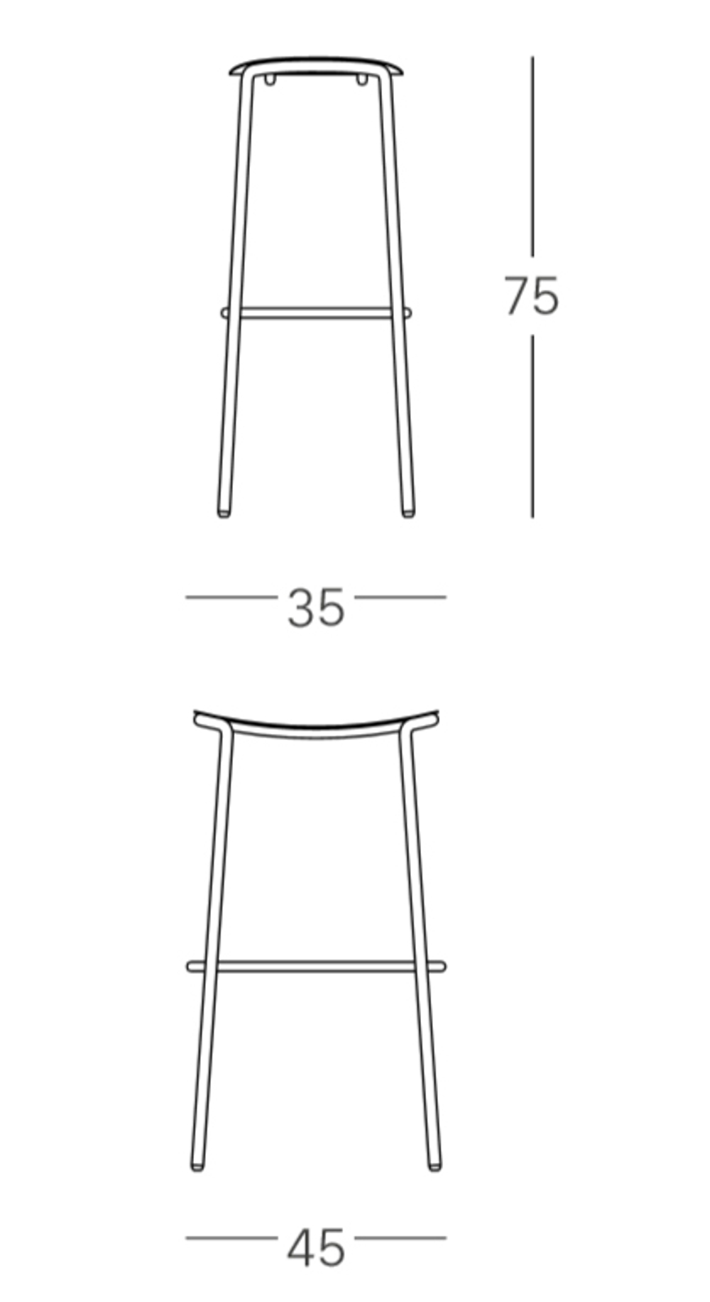 Табурет металлический барный Scab Design Trick, антрацит