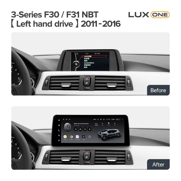Магнитола для BMW 3-серия F30 2011-2016, 4-серия F36, F32 (NBT) - Teyes LUX ONE монитор 12.3" на Android 10, Быстрая, CarPlay, 4G SIM-слот