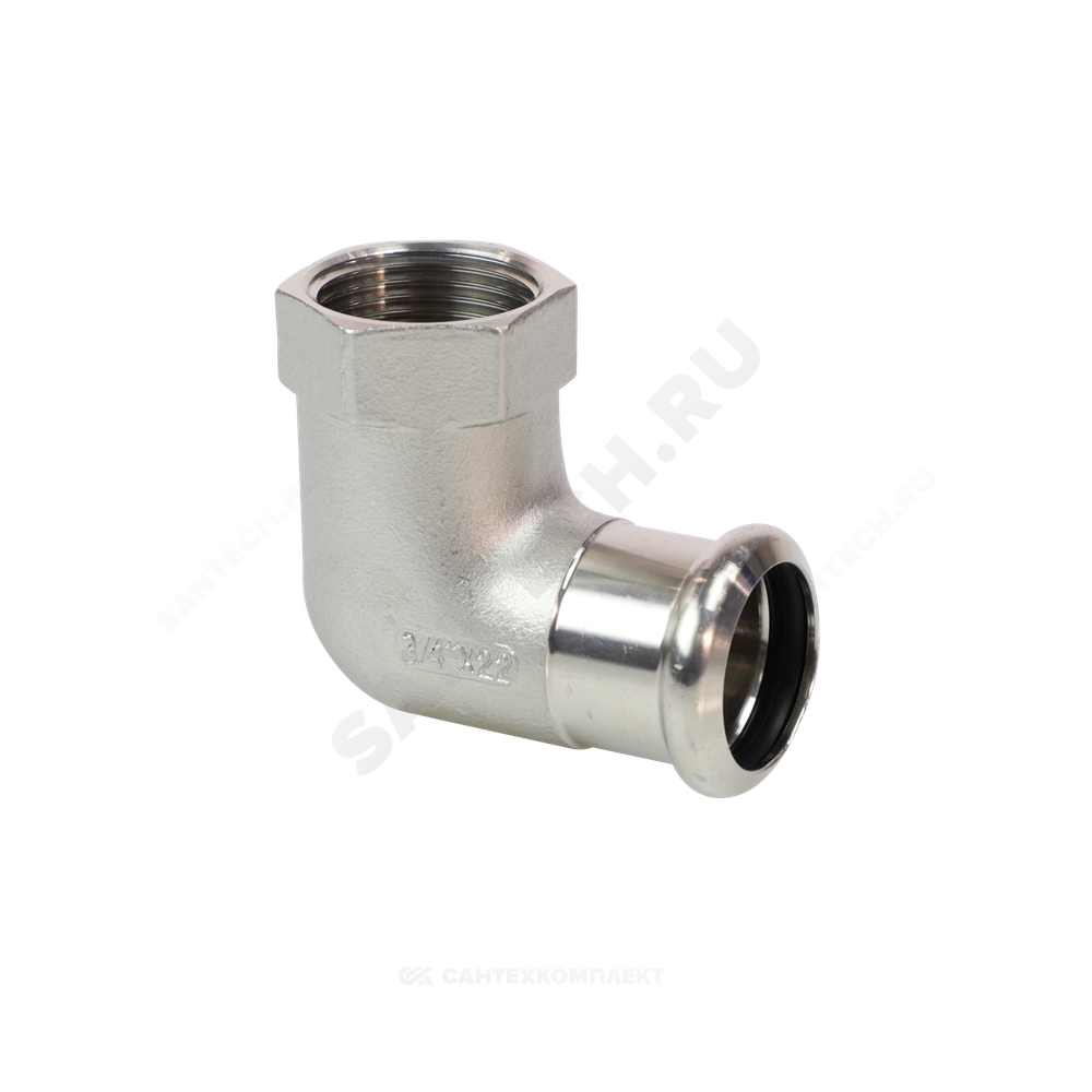Угольник сталь нерж AISI 316L 90гр Дн 15х1/2" Ру16 пресс/ВР Inoxpres RM 198102015