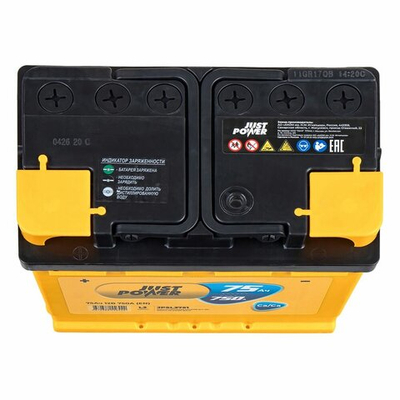 Аккумулятор JUST POWER Standart 75 А/ч обратный R+ 278x175x190 L3 EN 750 А