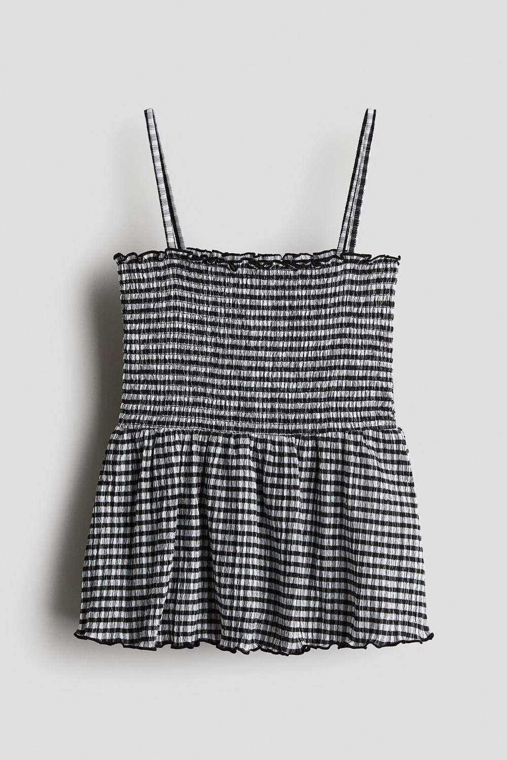 H&M Топ на бретелях со сборками, черный