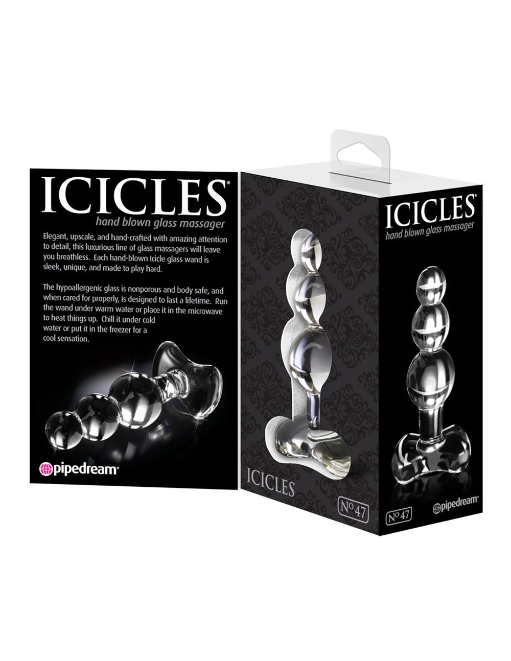 Анальный стимулятор Icicles № 47 - 10,7 см. (Цвет: прозрачный)