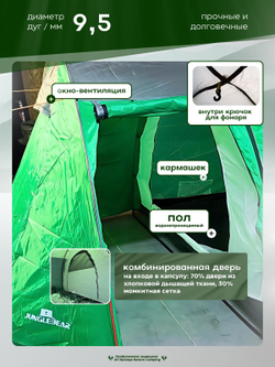 Туристическая палатка с просторным тамбуром, 3-х местная Nature camping 1908-3CD, для походов, кемпинга, рыбалки, дачи