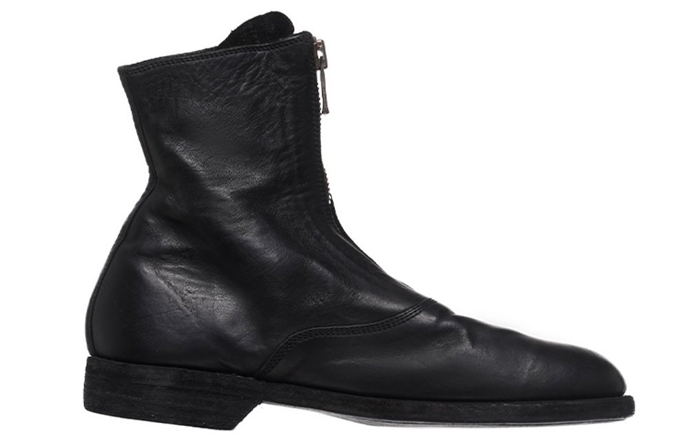 GUIDI Leather Zip-front Ankle Boots