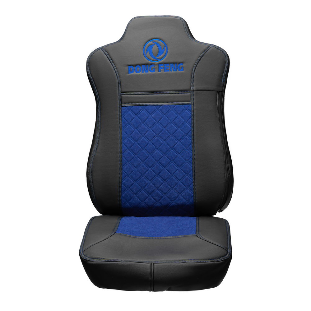 Чехлы DONGFENG GX (экокожа, черный, синяя вставка)