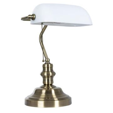 Кабинетная настольная лампа 1*Е27 A2493LT-1AB белый Banker Arte lamp