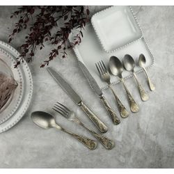 Нож столовый 24,5 см матовый с золотом Lord Vintage Style P.L. Proff Cuisine [12]