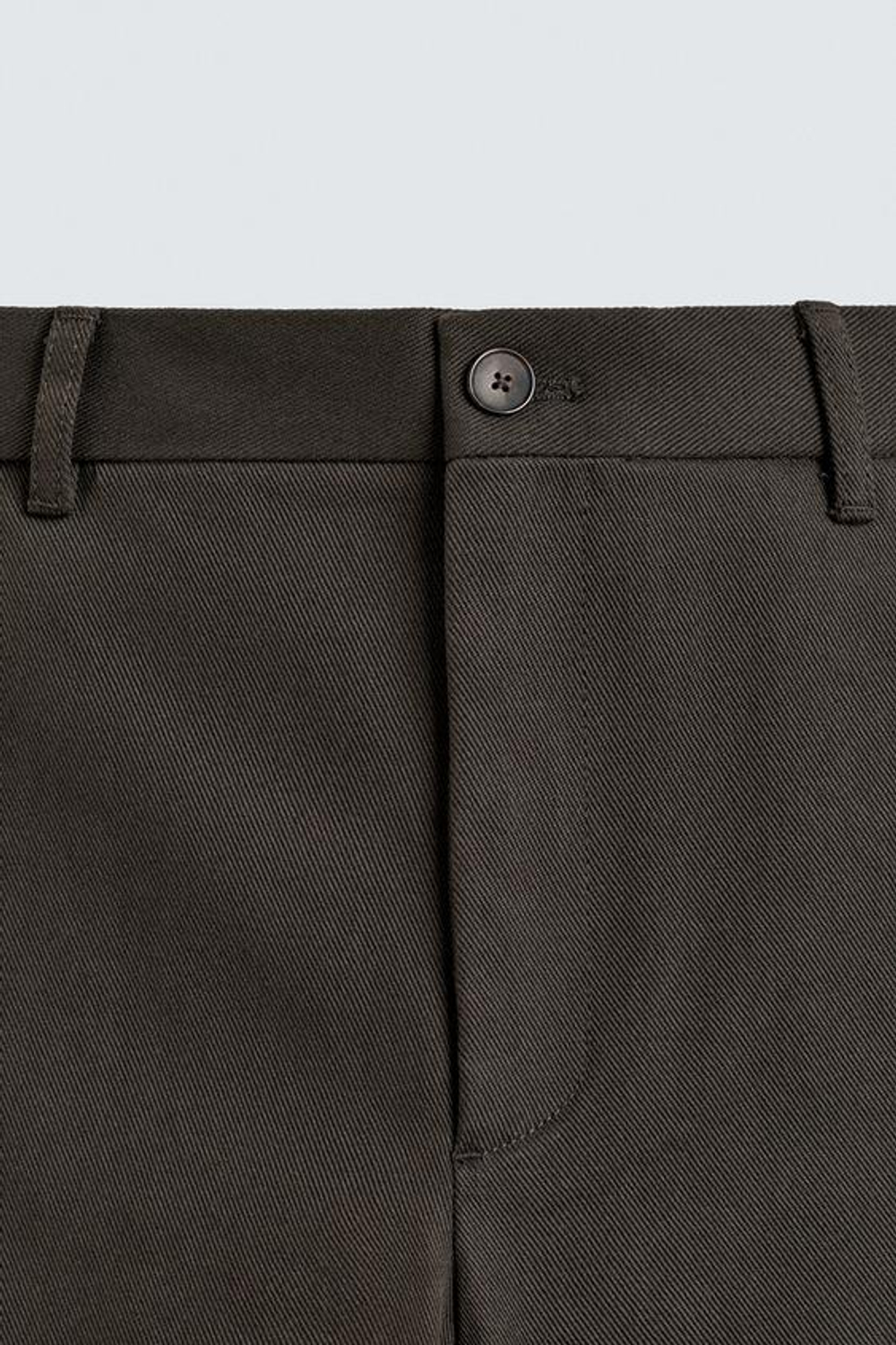ZARA БРЮКИ STRAIGHT FIT ИЗ РЕЛЬЕФНОЙ ТКАНИ, КОРИЧНЕВЫЙ
