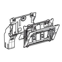 Смывная клавиша GEBERIT Sigma 10 115.758.KK.5 рамка, кнопка - белый, обод кнопки - позолота.