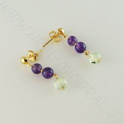 Серьги из аметиста и пренита