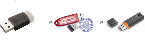 Сравнение USB-токенов: eToken, Рутокен и JaCarta