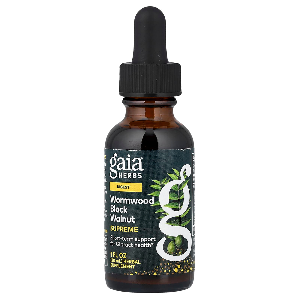 Gaia Herbs, Полынь, черный орех, экстракт 1 жидких унции (30 мл)