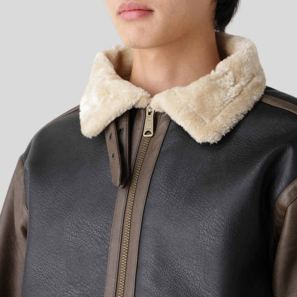 Куртка Alpha Industries Faux Leather B-3 Mod Jacket Espresso (Коричневый)