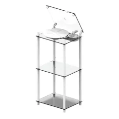 Transparent Transparent Turntable Stand White