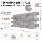 Клинкерная фасадная термопанель ППС25 Береза Керамика Брик Стоун Бежевый 1150x540