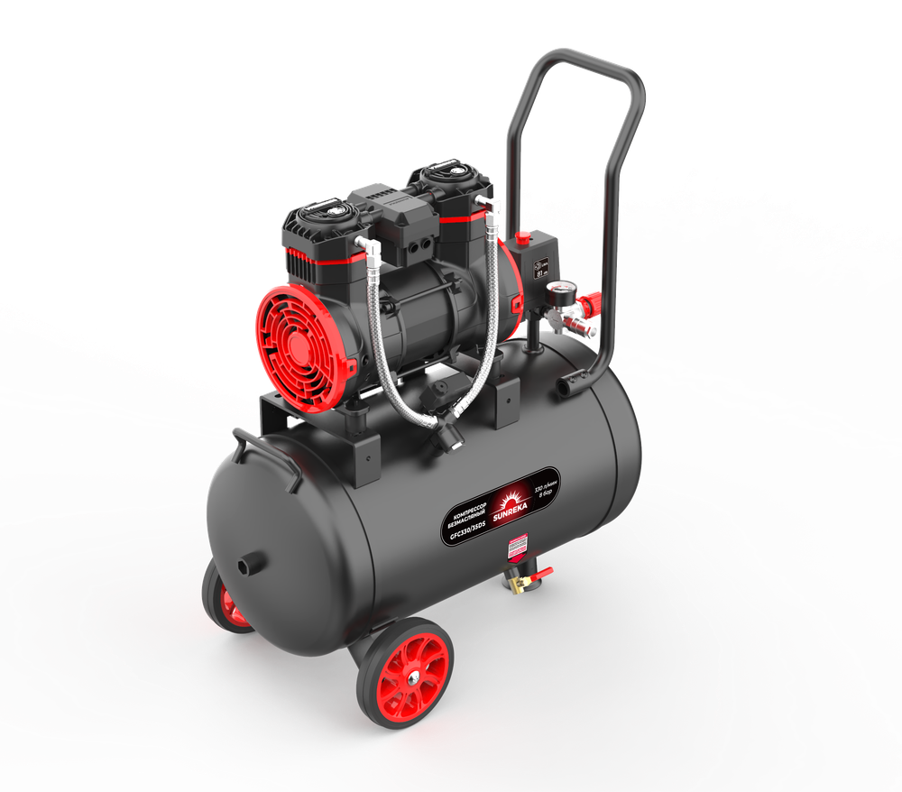 Поршневой безмасляный тихий компрессор SUNREKA GFC330/35DS
