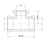 Тройник 1'' - 1/2'' - 1'' вн/вн/вн VRT® никель