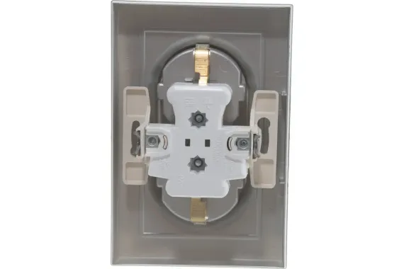 Розетка Systeme Electric ATLASDESIGN с заземлением двойная + рамка алюминий 36441